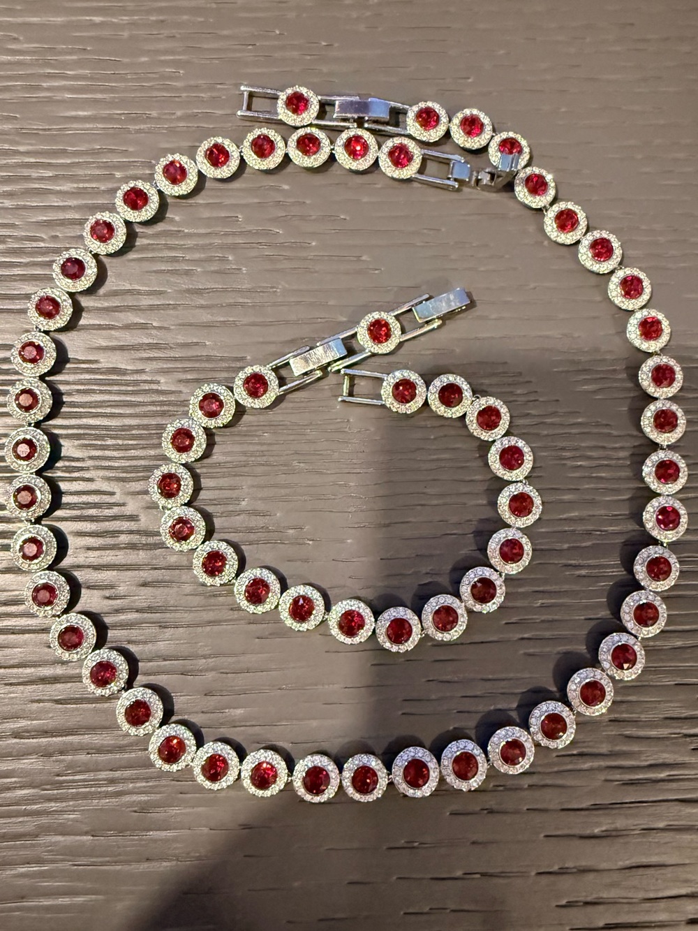 Swarovski Angelic Collection Silver Necklace with Red and Clear Crystals - Picture 3 of 11